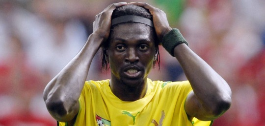 Emmanuel Adebayor - togo - 13.06.2006 -Coupe du monde 2006 - cm 2006 - foot football - hauteur attitude deception -02131746